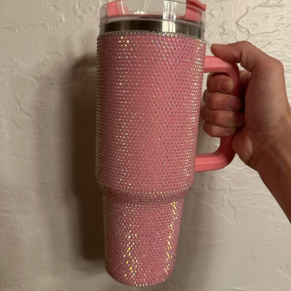 Pink Rhinestone Tumbler with Handle - Picture 5 of 7